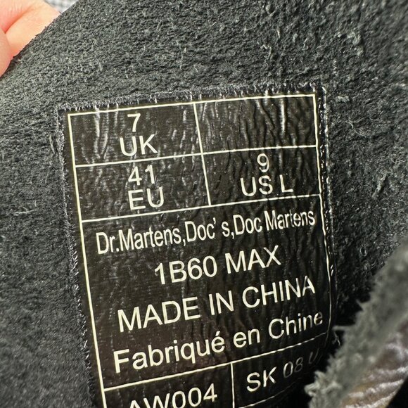 Dr Martens Dolls Kill 1B60 MAX 20 Eyelet Tall Platform Leather Boots Black US 9 - Picture 7 of 7